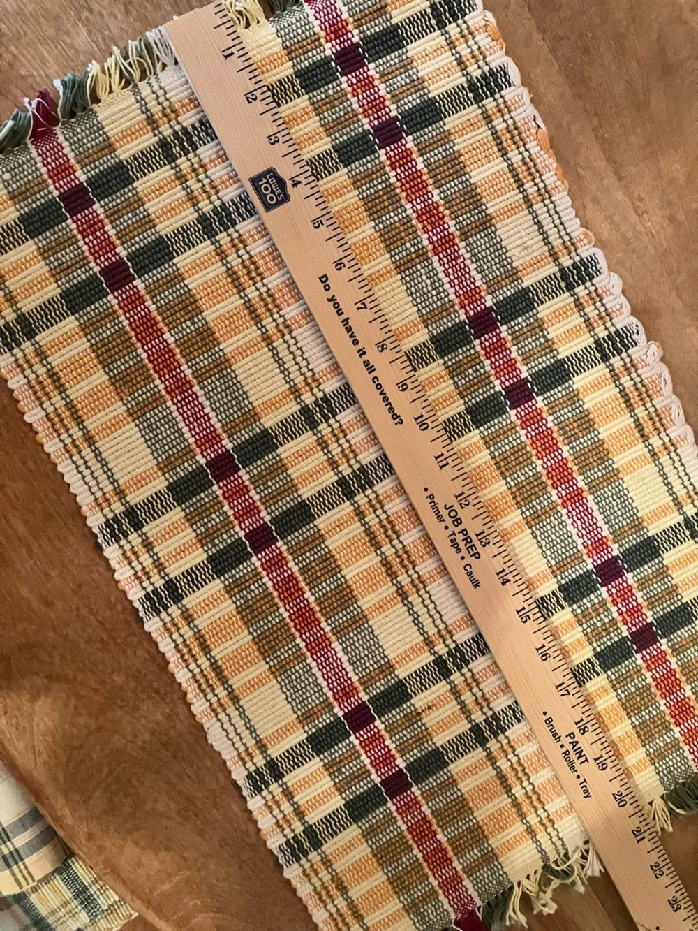 Handloomed India Cotton 6 Placemats and 6 Napkins Colorful Plaid New